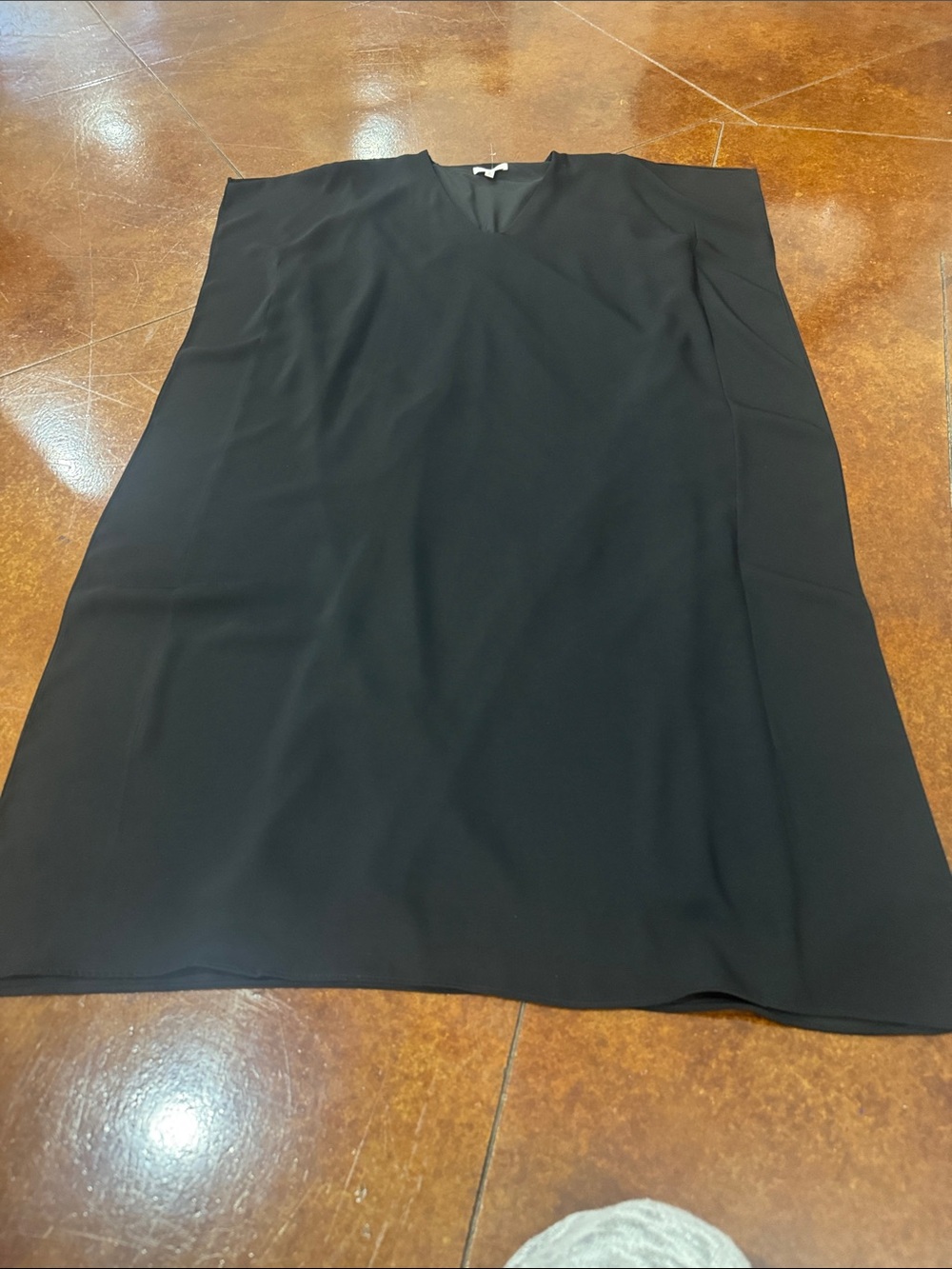 Classic Black V-Neck Shift Dress - Women's